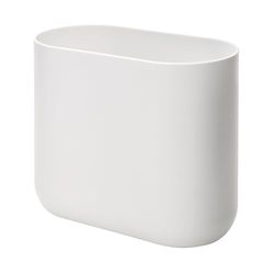 iDesign Cade caixote do lixo para casa de banho ou cozinha, caixote do lixo pequeno de plástico, branco, 26,8 cm x 14,0 cm x 24,8 cm