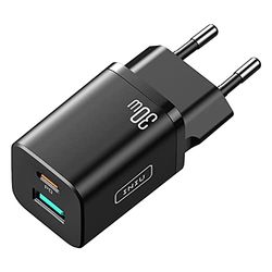 INIU USB C-laddare, 30W QC3.0 2 portar [USB C & USB A] universal USB snabbladdare för iPhone 13 12 Pro 11 X XS XR 8 Plus, AirPods 2, iPad, Macbook, Samsung S21 S10 S9 S8, Xiaomi, Huawei och Huawei och.