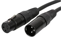 Pulse PLS00236 10m Zwart 3-pins XLR Plug naar 3-pins XLR Socket Microfoon Lead, Pure Koper Geleiders