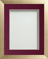 Frame Company Simpson Range Gold A4 Frame With Plum Mount for 9x6 inch *Choice of Sizes* Fitted with Real Glass