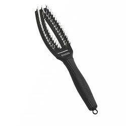 Olivia Garden Fingerbrush Care Iconic - Piccola - Nero - Spazzola Districante in Setole di Cinghiale & Nylon per Capelli Sani e Brillanti