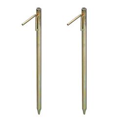 Relaxdays Set de Dos piquetas XXL para Camping, Anclaje para Suelo Duro, 51cm, Acero galvanizado, Amarillo