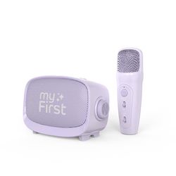 myFirst Voice 2 Interactieve microfoon, draagbaar, draadloos, Bluetooth, karaoke, met echoverversterker, grappige spraakeffecten voor jongens en meisjes (paars)