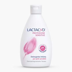 Lactacyd Sensitive Protection, Intimate Hygiene Cleanser Suitable for Sensitive Skin, with Biotechnological Lactic Acid and Cotton Extract, Pack of 6 Pieces (6 x 300 ml)