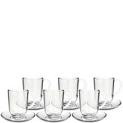 Leonardo Napoli 024215 - Set di 12 tazze e piattini, lavabili in lavastoviglie, 380 ml, 14 Ø