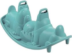 Smoby Balancín Infantil Perro, Color Azul Tormenta, Ergonómico y Divertido, Asientos con Dos Asas, Tratamiento Anti-UV, LxAnxAl: 115 x 49,5 x 50,7cm (830208)