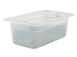 Cambro 44PP190 Sartén de polipropileno translúcido de 2,7 cuartos, tamaño 1/4 por almacén de servicio de alimentos