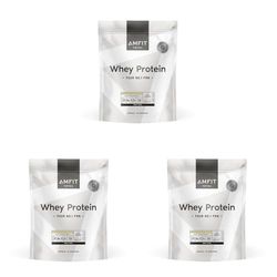 Marque Amazon - Amfit Nutrition TOTAL, poudre de protéine de lactosérum, saveur de crème glacée à la vanille, 75 portions, 2.27 kg (Lot de 3)