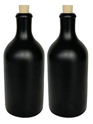 mikken Aceitera (2 unidades, 500 ml, loza, con corcho), color negro