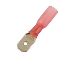 Connect 30166 Red Heat Shrink Male Push-on Terminal 6.3mm 25pc
