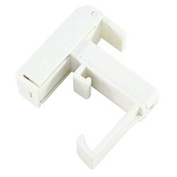 GARDINIA Suportes de fixação para persianas e persianas, montagem sem perfuração, conjunto de calhas superiores de 25 mm, suporte de fixação de plástico, cor branca