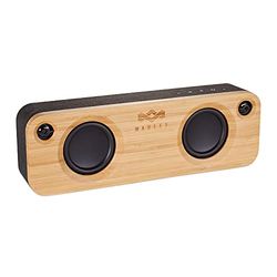 Marley Get Together Altifalante portátil com Bluetooth, altifalante sem fios com entrada auxiliar, USB, Woofers, materiais sustentáveis, bambu, tecido REWIND, alumínio reciclado, preto