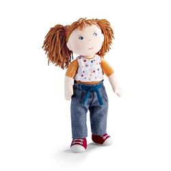 HABA Bambola Malou - Bambola di stoffa da 30 cm per giocare e coccolare - Materiali morbidi e lavabili - Alternativa ideale alla bambola di peluche - Adatto per bambini a partire dai 1,5 anni