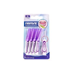 iWave Interdental Brushes Fine Size 1.1 mm Purple Pack of 5 – Interdental Cleaning Brushes for Total Teeth Cleaning Plaque Removal Tool