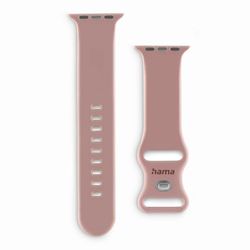 Hama Apple Watch 42/44/45/49 mm smartklockarmband (för klocka, silikon, armband, handledsarmband, utbytbar) rosa