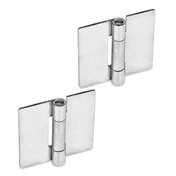 Ganter Normelemente GN 136-NI-50-50-A Bisagras, Plata, Forma: A Longitud: 50mm x 50mm, Set de 2 Piezas