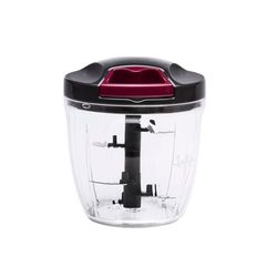 JATA HOGAR HMAQ4506 - Tritatutto manuale con corda per tutti i tipi di alimenti. 4 altezze di taglio. Lama in acciaio inox. Capacità: 900 ml. Include coperchio e pala per battere