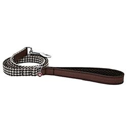 Rozenhout Wag-N-Walk Designer Bruin Houndstooth Hond Lead, 3/4 x 40-inch, BRON