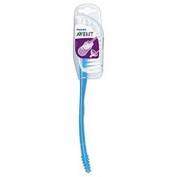 Philips Avent Flask- och nappborste - Flasktillbehör - Rengöringsborste - Kompatibel med Philips Avent-flaskor - BPA fri - Blå - SCF145/06