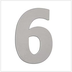 EVI Herrajes | House Number | 12cm Adhesive Stainless Steel Door Numbers | Waterproof | "6" Digit