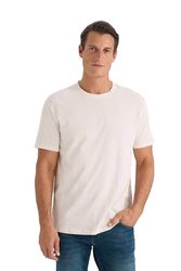 DeFacto basic herr-t-shirt – klassisk t-shirt för män LT. Khaki M, Lt.kaki, M