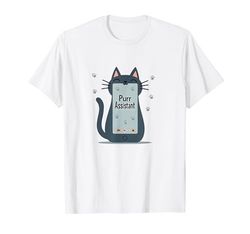 Asistente de ronroneo: Lindo diseño de teléfono Inteligente de Gato para Amantes de Las Camiseta, Hombre, Blanco, S
