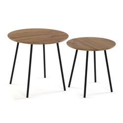 Versa Set med 2 metallträbord MDF 50 x 49 x 50 cm (2 stycken)