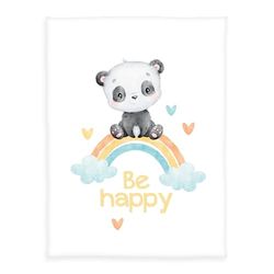 Herding Baby Best mjuk filt regnbåge panda, 75 x 100 cm, 100% polyester