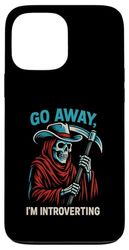 Go Away I’m Introverting Grim Reaper Cowboy Skeleton Western Case for iPhone 13 Pro Max