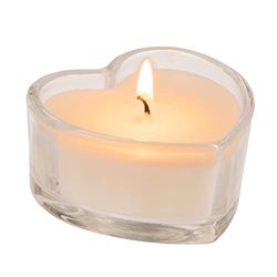 Set de 3 bougies cœur cœur verre 7 x 7-2 col