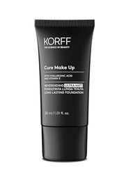 Korff Neverending Ultra Matt Fondotinta Lunga Tenuta fino a 8 ore, Effetto Matt, con Acido Ialuronico, Vitamina E, Cacao, SPF30, 30 ml