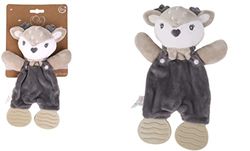 DODO D'AMOUR - Bijtring Knuffel - Hert - 012392 - Grijs - Gewatteerd - Geboorte - Knuffel - Baby - Geruststellend - Zacht - Wasbaar - 25 cm x 10 cm - Vanaf 0 maanden.