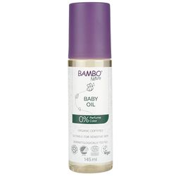 Bambo Nature Baby Bath Oil, Newborn Essentials, Eco-Labelled Bath Oil For Kids, Treat Cradle Cap, Natural, Organic & Vegan Children’s Bath Oil, For Sensitive Skin, Sustainable & Safe Bath Oil 145ml