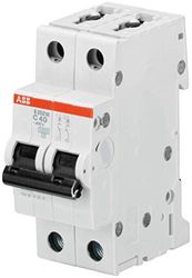 ABB S202M-D10 Miniature Circuit Breaker, 2 Pole, Type D, 10/15kA Breaking Capacity, 10 Amp Current (2CDS272001R0101)