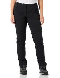 Jack Wolfskin Pantalones Glastal con Cremallera W Senderismo, Mujer, Negro, 46