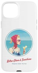 Fille rétro sur la Plage – Ambiance Estivale des années 50 Coque pour iPhone 15 Plus