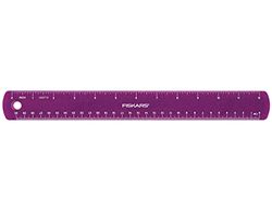 Fiskars Linijka dla dzieci z brokatowym motywem, Długość: 30 cm, Fioletowa, 1023922