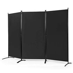 Fantas 260 x 183 cm rumsavdelare, paravent 4 delar, vikbar, skiljevägg väggskärm av metall och polyester