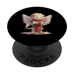 Adorable cachorro de león alado conmovedor fantasía obra de arte PopSockets PopGrip Intercambiable