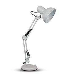 V-TAC VT-7512 Lampada da tavolo corpo bianco orientabile con portalampada per lampadine E27 - sku 40351