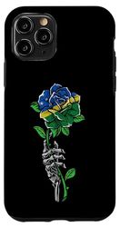 Carcasa para iPhone 11 Pro Islas Salomón Rose Skeleton Pride Bandera de las Islas Salomón