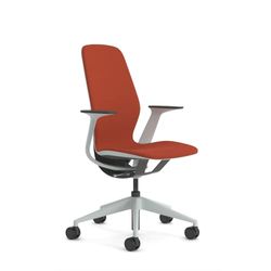 Steelcase SILQ Chaise Ergonomique Réglable en Hauteur, Coque Gris Clair/Carbone Métallique Plastique et Revêtement Safran