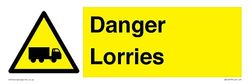 Danger Lorries Sign - 300x100mm - L31