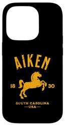 Aiken South Carolina USA Equestre Cavallo Distressed Design Custodia per iPhone 14 Pro