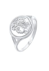 Elli Anelli Donna Anello con sigillo Moneta Vintage Look Trend Blogger in Argento Sterling 925