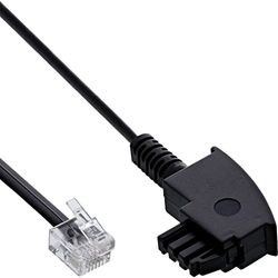 InLine 18655 TAE-F kabel voor DSL splitter, TAE-F stekker naar Western 6/2 DEC stekker, 0,5 m