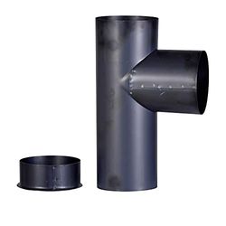 FIREFIX O130/K Blauglansplaat kachelpijpcapsule/wandvoerdeksel, ø 130 mm-voor 0,6 mm dikke kachelbuizen, geblauwd