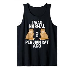 Vintage Lindo Gato Persa Yo Era Normal 2 Gato Persa Hace Camiseta sin Mangas