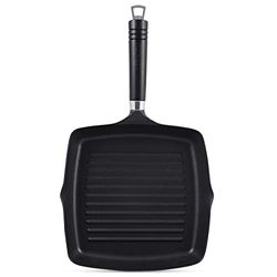 Ken Hom KH425004 Frigideira para assar alumínio fundido anti-aderente, 25 cm, excelência, frigideira sem indução/compatível com ferramentas metálicas, adequada para máquina de lavar louça