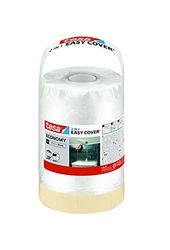 tesa Easy Cover Film ECONOMY - Telo Copritutto per Pittura 2 in 1 con Biadesivo in Carta - 33 m x 55 cm